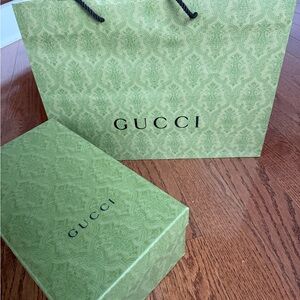 Gucci Green Patterned Bag and Box Set